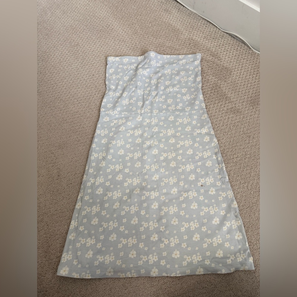 Djerf Avenue Floral Blue and White tube Dress size XL